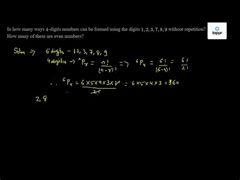 Solution: How many 4 digit numbers can be formed without.
